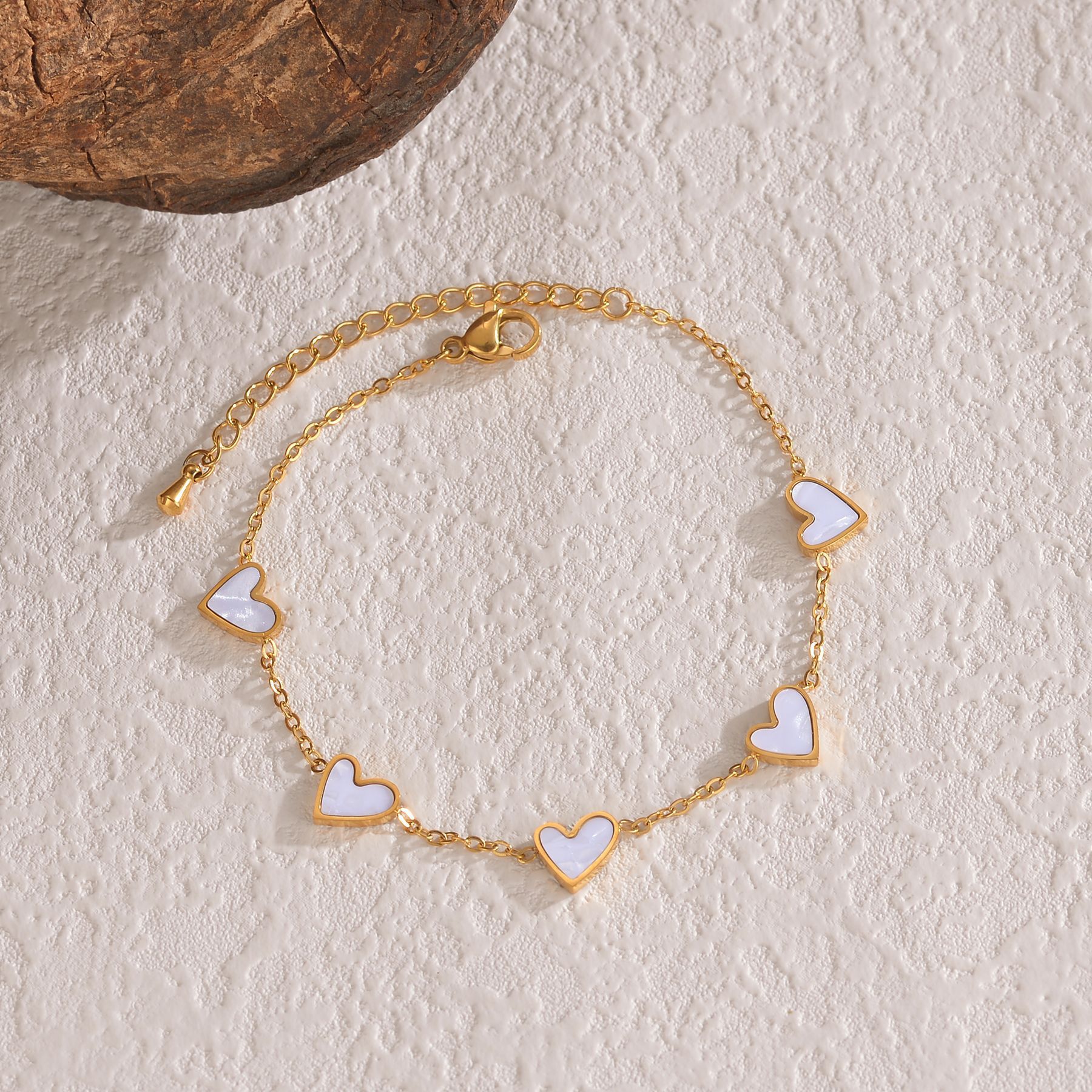 Pulsera “Ins Love” de Acero Inoxidable con Corazón Goteante – Joyería de Moda para San Valentín