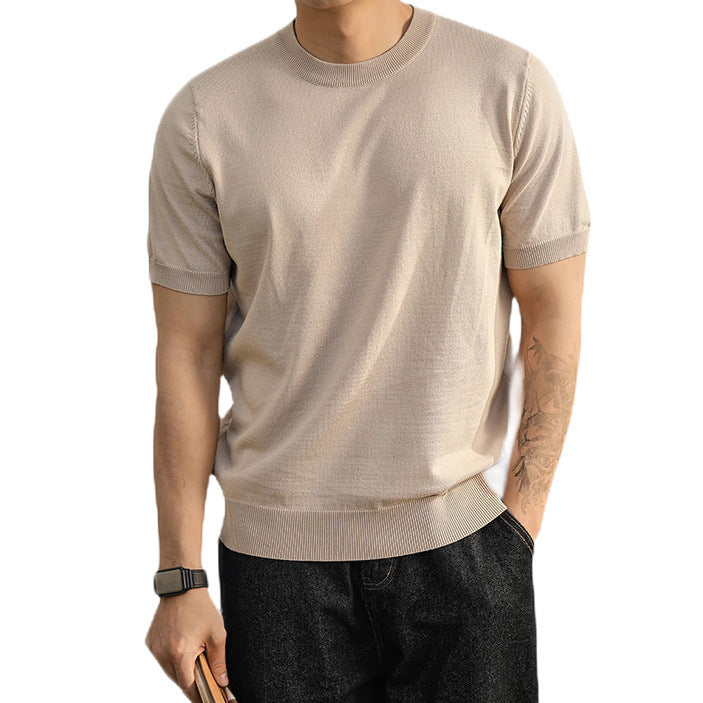 Suéter casual de manga corta para hombre talla grande