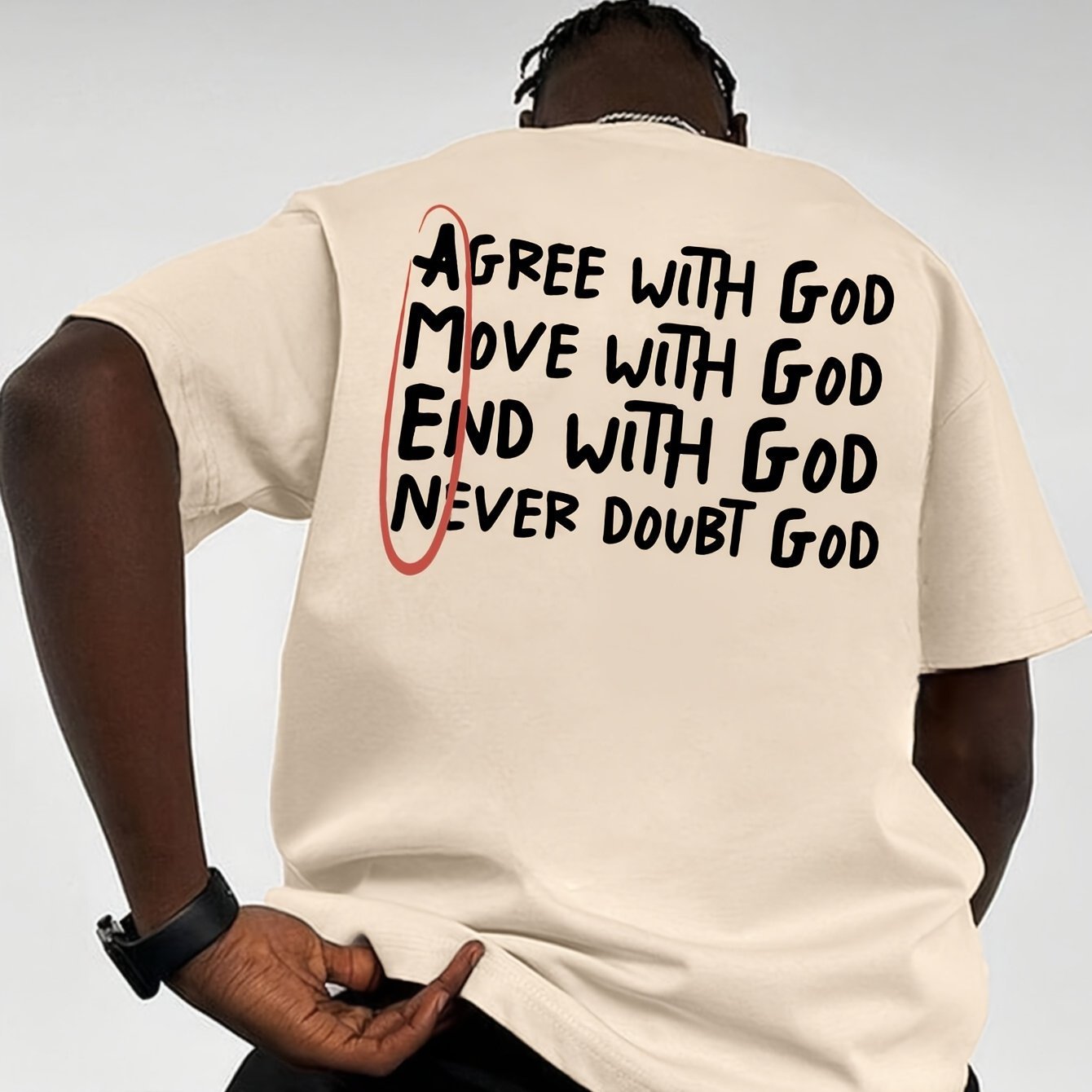 Camiseta casual para hombre con letras, manga corta