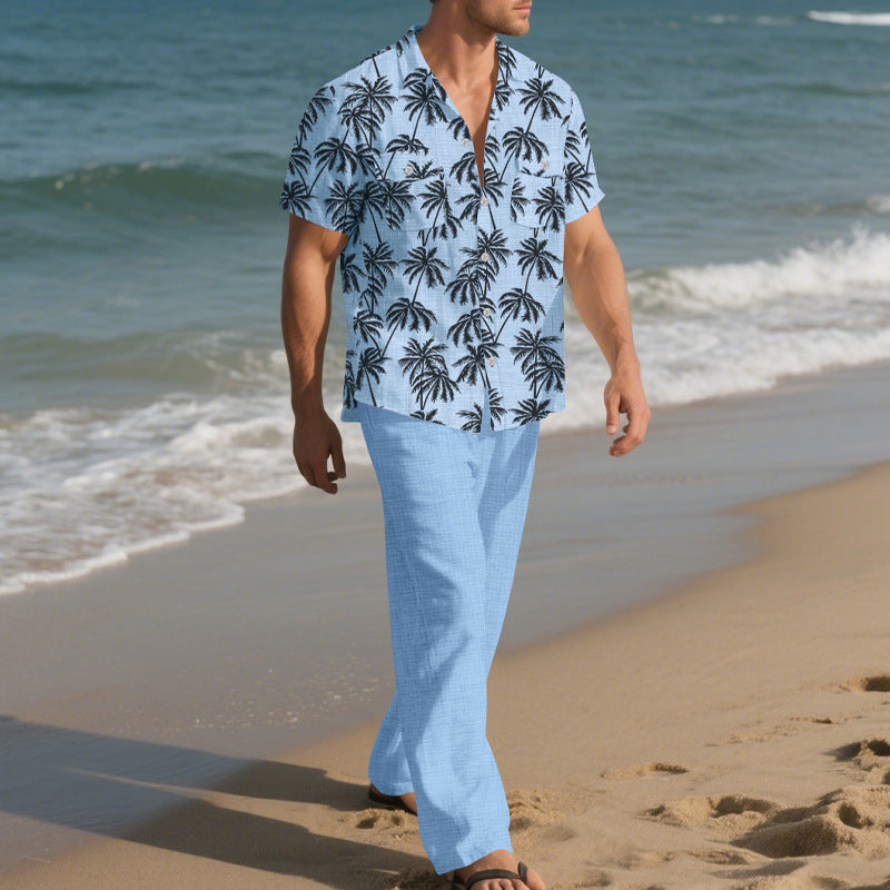 Conjunto casual suelto de pantalón y camiseta para hombre