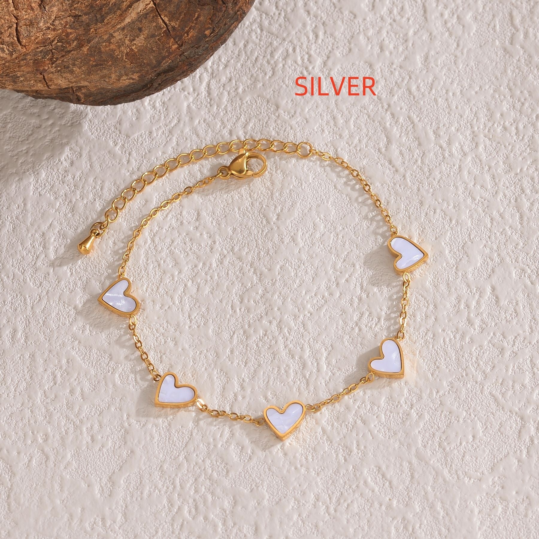 Pulsera “Ins Love” de Acero Inoxidable con Corazón Goteante – Joyería de Moda para San Valentín