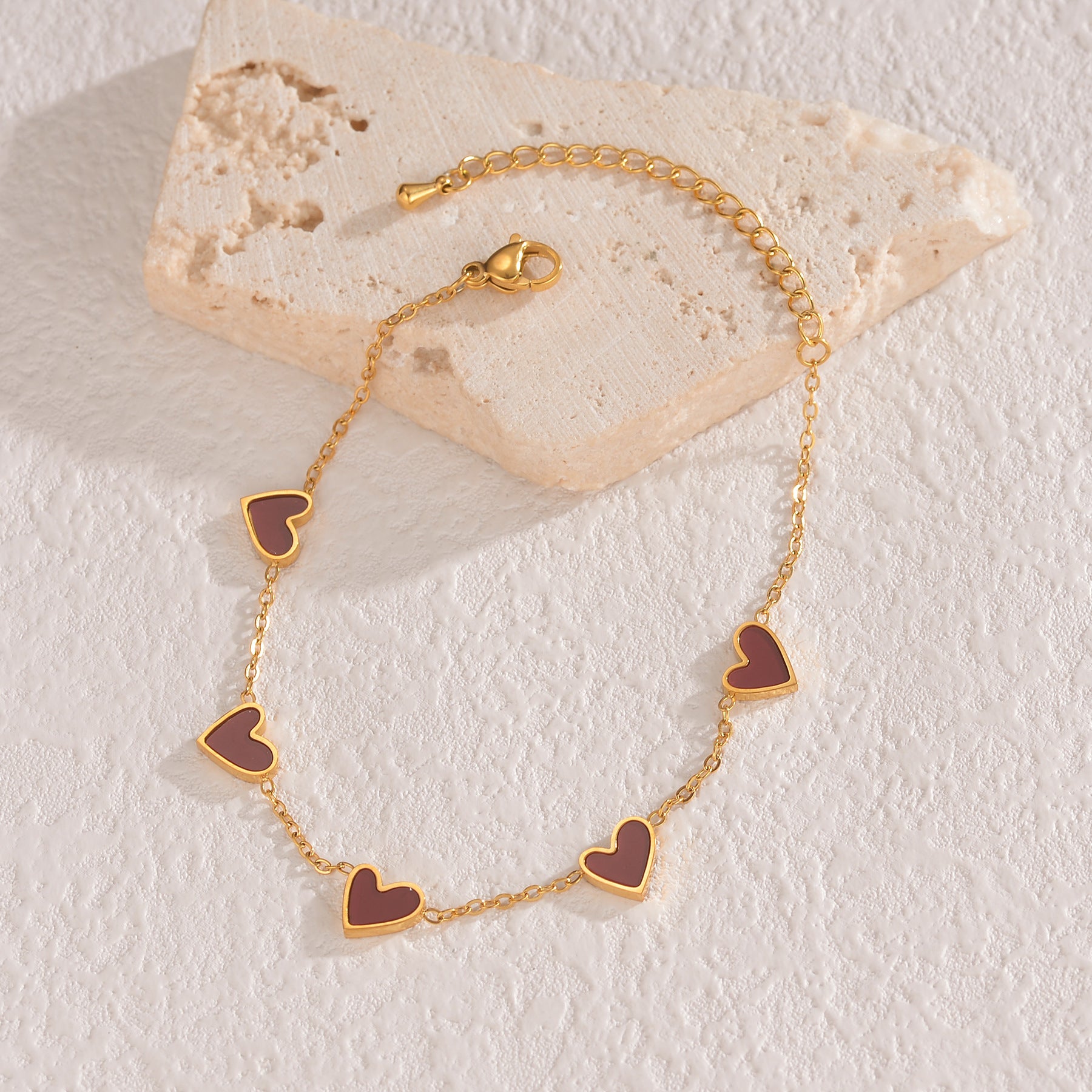 Pulsera “Ins Love” de Acero Inoxidable con Corazón Goteante – Joyería de Moda para San Valentín