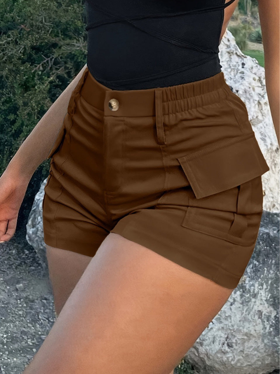Shorts Cortos Casual Americanos de Verano en Color Sólido