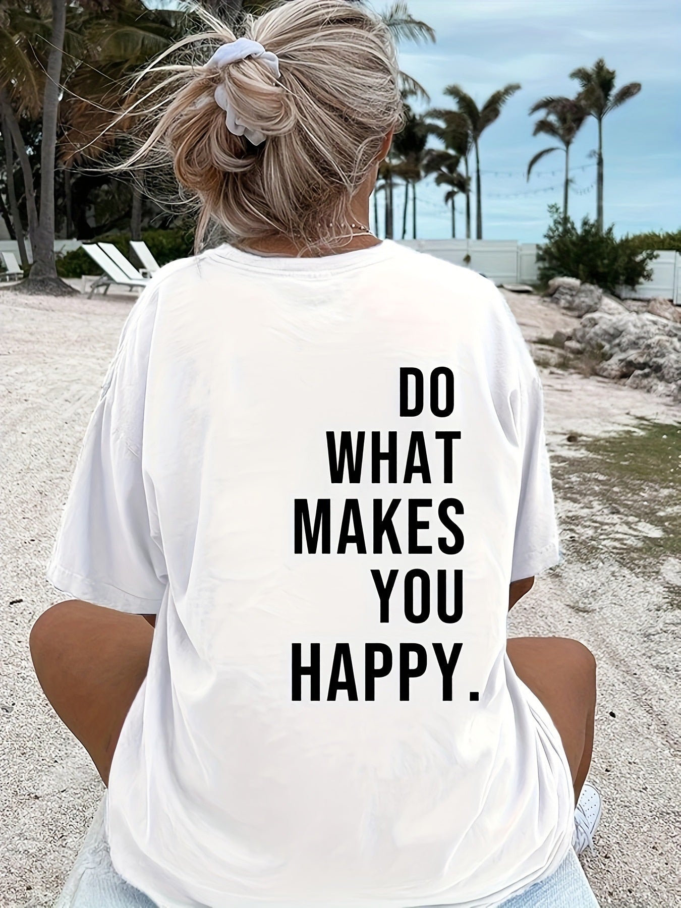 Playera Casual con Estampado "DO WHAT" para Mujer