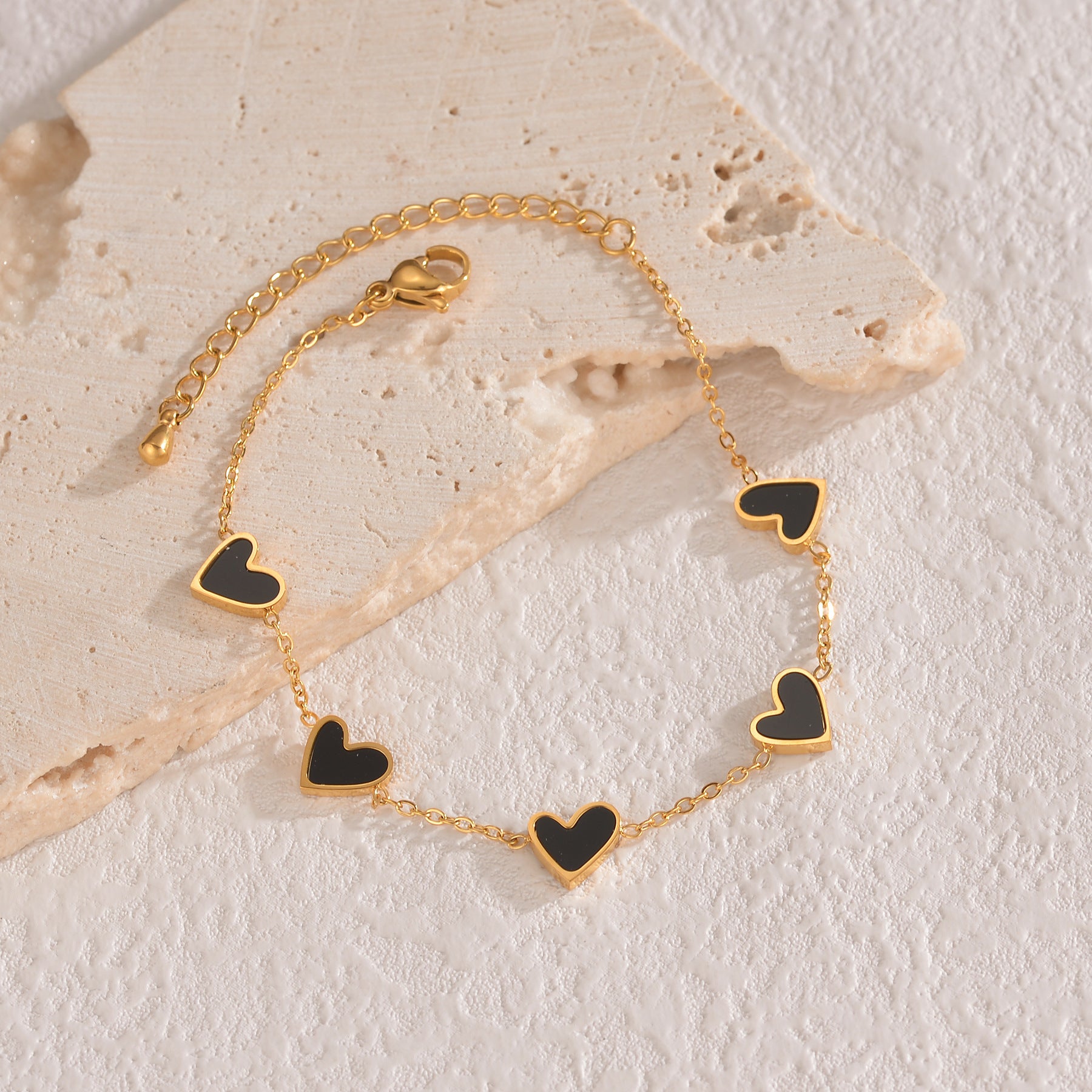 Pulsera “Ins Love” de Acero Inoxidable con Corazón Goteante – Joyería de Moda para San Valentín