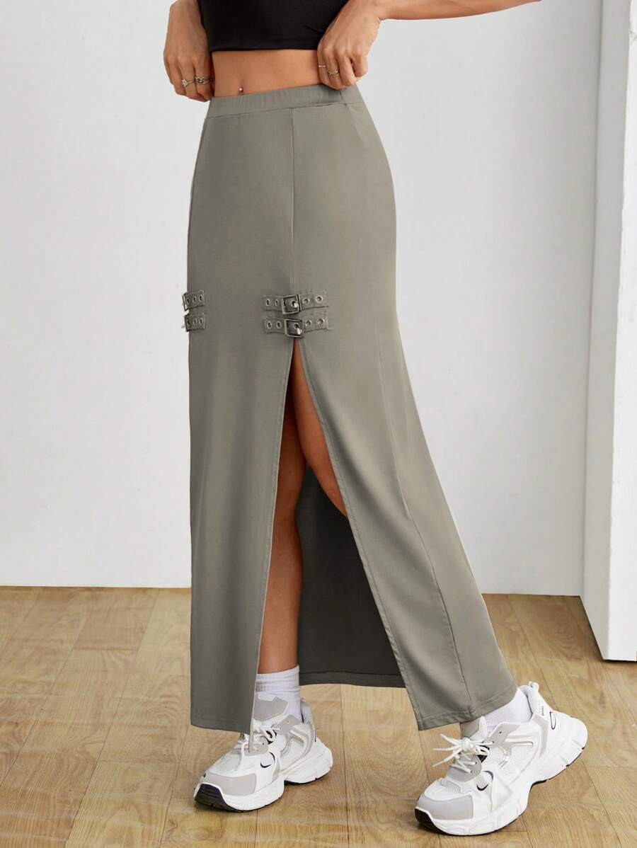 Falda Street Entallada con Abertura Alta – Estilo Sheath