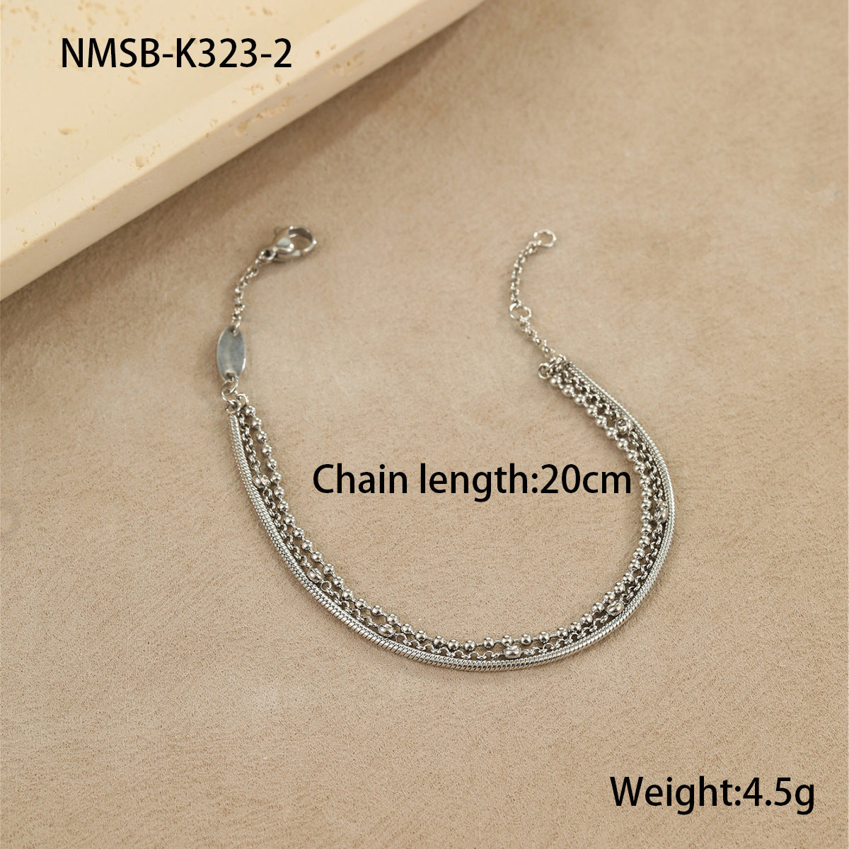 Pulsera Doble de Acero con Circonias