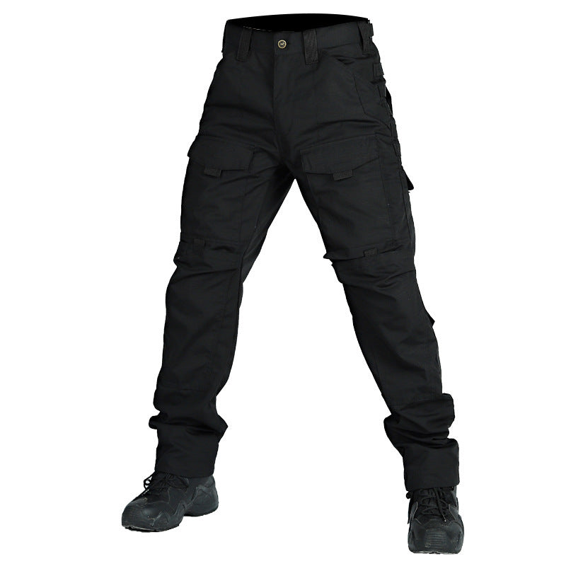 Pantalones camuflaje resistentes con bolsillos múltiples para entrenamiento y uso outdoor.