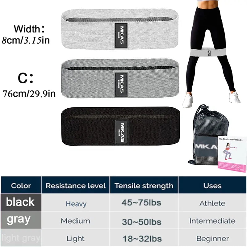 Set: 3-Piece Fabric Workout Bands